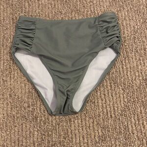 Target Olive Green Ruched Kids Bikini Bottoms